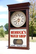 Antiguo Reloj de Joyero HERRICKS RELOJ TIENDA relojes de bolsillo vintage letrero de vidrio segunda mano  Embacar hacia Argentina