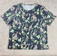 Camisa Bon Worth feminina grande girafa estampa floral lantejoulas selva manga curta comprar usado  Enviando para Brazil