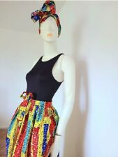 Ankara Skirt African  African Print Skirt Midi Skirt with Pockets+FREE HEADWRAP for sale  Shipping to South Africa