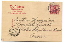 CARTÃO POSTAL DA ALEMANHA 10 PF, DE THEREMUND A CALCUTÁ, ANNUL SEAPOST OFFICE 1903 m comprar usado  Enviando para Brazil