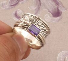 Amethyst 925 Sterling Silver Spinner Ring Honey Bee Band Engagement Ring HM966, used for sale  Shipping to South Africa
