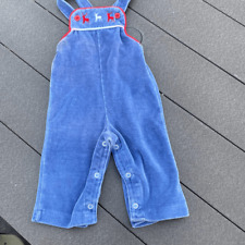 Vintage Healthtex velour baby bibs one piece jumper size 12 months boys blue for sale  Shipping to South Africa