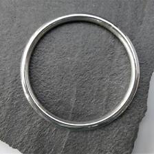 Brazalete redondo pesado calibre 14 grueso grueso grueso grueso grueso liso plata esterlina para mujer segunda mano  Embacar hacia Argentina