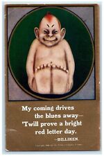 1909 My Coming Drives The Blues Away Billiken Waseca Minnesota MN Postcard for sale  Shipping to South Africa