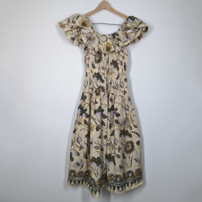 Vestido midi Ulla Johnson Amira decote com babados floral erva-cidreira tamanho 4 usado  comprar usado  Enviando para Brazil