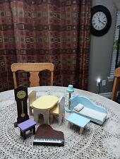 Vintage KidKraft Wood Dollhouse Furniture. 9 Piece Living/Dining Set for sale  Shipping to South Africa