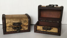 One Small Rustic Wooden Chest Jewellery Box Treasure Chest Trunk Trinket Box, used for sale  Shipping to South Africa