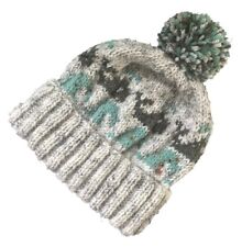 Cosy hand knitted adult bobble hat in wool mix aran tweed., used for sale  Shipping to South Africa
