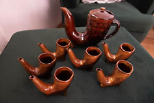 Vintage Watpa Xahkpym Pitcher / Scnapps decanter and 6 cups made of Terracotta na sprzedaż  PL