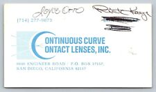 Lentes de contato curva contínua vintage cartão de visita San Diego Califórnia  comprar usado  Enviando para Brazil