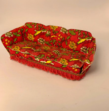 Sofá de 3 lugares estofado floral vermelho vintage Lundby para casa de bonecas comprar usado  Enviando para Brazil