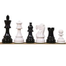 3.8 "Czarne i kość słoniowa białe lakierowane figury szachowe Staunton tylko zestaw -bukszpan na sprzedaż  Wysyłka do Poland