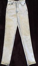 Jeans skinny feminino vintage anos 80 tráfego cintura alta mãe tamanho 8 lavagem ácida comprar usado  Enviando para Brazil