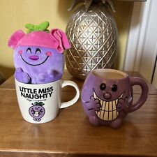 MR MEN LITTLE MISS NAUGHTY BUNDLE TWO MUGS AND ONE PLUSH GOOD CONDITION, used for sale  UK