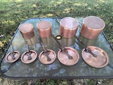 4 Antique hand hammered copper pots for sale  Shipping to South Africa