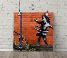 BANKSY HULA BICICLETA MENINA LONA QUADRADA ARTE DE PAREDE EFEITO FLUTUANTE/QUADRO/IMPRESSÃO DE PÔSTER comprar usado  Enviando para Brazil