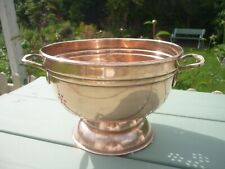 Vintage COPPER COLANDER with Brass riveted handles heavy quality Great Planter for sale  Shipping to South Africa