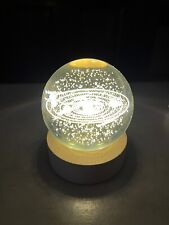 Solar System Glass Orb Desktop Night Light Plug-in, used for sale  Shipping to South Africa