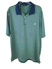 Camisa polo masculina Southern Marsh XL listrada azul e verde poliéster stretch golfe, usado comprar usado  Enviando para Brazil