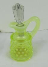 Vintage Fenton Hobnail Vaseline Glass Cruet Jar W/Stopper Uranium Glass for sale  Shipping to Canada