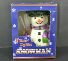 Christmas Snowman Fiber Optic Color Changing Light 10” Tall Tabletop Home Decor for sale  Fort Lauderdale