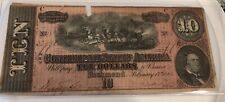 Used, 1864 Confederate States of America $10 Banknote, T-68 with faults  for sale  Charleston