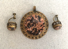 VINTAGE PENDANT & SCREW BACK EARRINGS KALEVALA KORU FINLAND Arts & Crafts style, used for sale  Shipping to South Africa