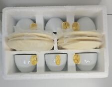 Vintage 1980s Set of 12 Guzzini Porcelain Espresso Cups & Saucers in Box for sale  Shipping to South Africa