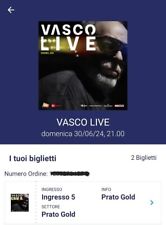 Biglietto vasco prato usato  Caserta