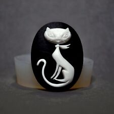 CAT SILICONE MOLD cameo resin polymer clay sugarcraft mold, used for sale  Shipping to South Africa
