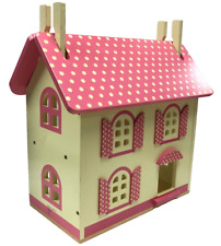 Wilkinson Wooden Doll House Beige And Pink Polka Dot Play Set H18 O340 for sale  Shipping to South Africa