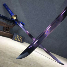 Wysokiej jakości japoński miecz samuraj katana bardzo ostry niebieski ostrze ze stali damasceńskiej na sprzedaż  Wysyłka do Poland