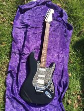 Guitarra preta Fender Stratocaster Deluxe Fat Strat Floyd Rose II MIM HSS comprar usado  Enviando para Brazil