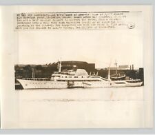 Launching Aristotle Onassis YACHT CHRISTINA Vintage Rare 1954 Press Photo, used for sale  Shipping to South Africa