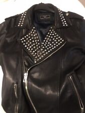 zara black studded leather jacket for sale  BIRMINGHAM