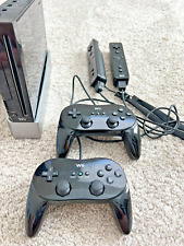 Nintendo Wii Black Console w/Wii Classic Controllers & Gamecube Memory Card 251! for sale  Shipping to South Africa