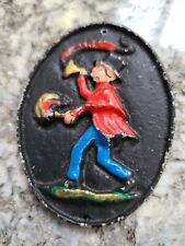 Usado, Placa de seguro de bombeiro de ferro fundido em miniatura brincando corneta, marcador de ferro 3” comprar usado  Enviando para Brazil