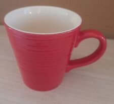 Nescafe Coffee Mug Red Ribbed Design  Textured Stoneware Breakfast Cup Tea, used for sale  Shipping to South Africa