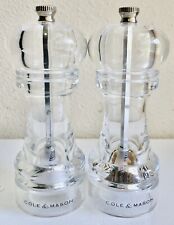 COLE & MASON Salt and Pepper Grinder Set Acrylic Mills Precision Stainless Clean, used for sale  Shipping to South Africa