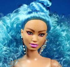 Barbie Extra 4 Articulated Doll Blue Curly Hair Nude CURVY Made to Move for sale  Shipping to South Africa