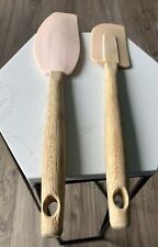 KITCHENAID BAMBOO SILICONE SCRAPER SPATULAS VINTAGE PINK SET OF 2, used for sale  Shipping to South Africa