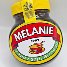 Personalised Customised Marmite Jar Label Sticker Bottle - Fun Birthday Gift, used for sale  Shipping to South Africa
