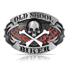 Western Belt Buckle for Men Old Skool Skull Biker Motorcycle Punk belt buckle for sale  Shipping to South Africa
