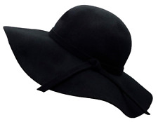 Usado, Chapéu flexível Bienvenu feminino preto lã aba larga NOVO comprar usado  Enviando para Brazil