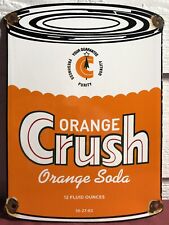 VINTAGE 1963 DATED ORANGE CRUSH SODA POP CAN PORCELAIN GAS STATION SIGN, used for sale  Shipping to South Africa