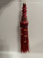 Ornamento de vidro de Natal Biltmore Estate com borlas de contas vermelhas 11" comprar usado  Enviando para Brazil