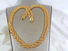 Usado, COLLAR AUDAZ DE COLECCIÓN 5 ANCHO CADENA DE TRIGO TEJIDO TRENZADO TONO DORADO 24 segunda mano  Embacar hacia Mexico