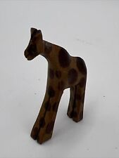 Estatueta girafa vintage esculpida à mão em madeira tamanho 2,5"T, usado comprar usado  Enviando para Brazil