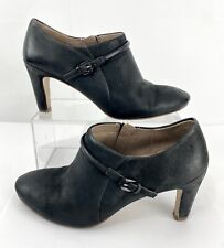 Ecco Nubuck Leather Ankle Boots 37 Booties 6.5 Side Zip Comfort Heels Women's for sale  Shipping to South Africa