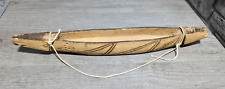 Vintage 12.25" Carved Wood Native American Indian Canoe Folk Art Model, used for sale  Shipping to South Africa